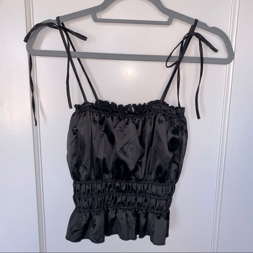 Zara Black Ruffle Top - Picture 3 of 4